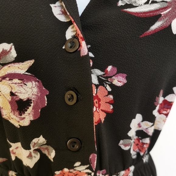 Black Purple Floral Dress Size Small - Picture 12 of 13